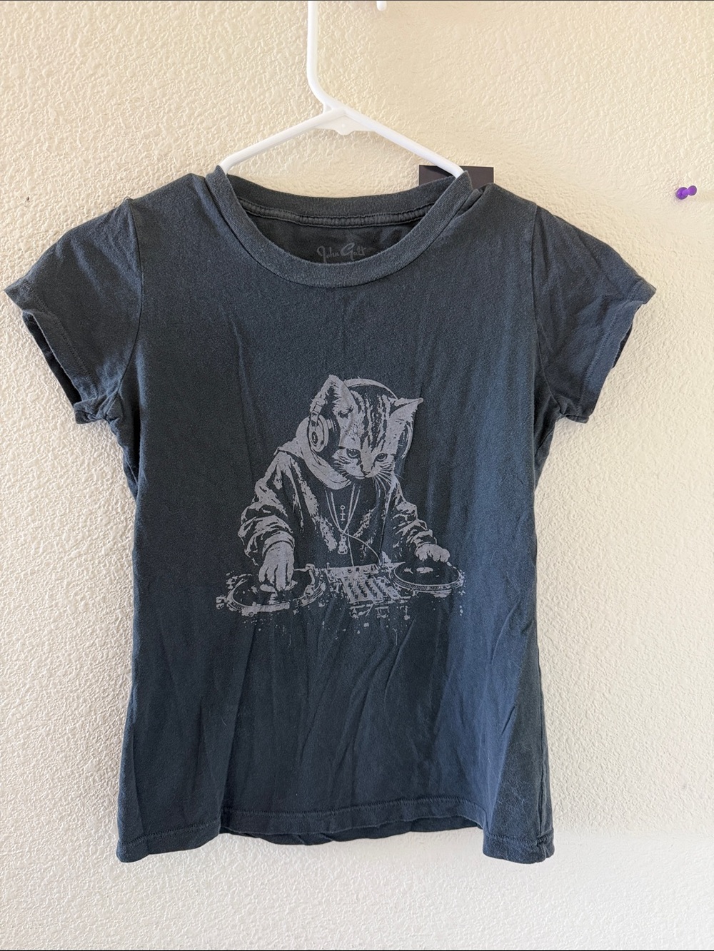Brandy melville Chloe Black Cat DJ top